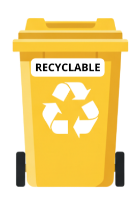 tempat sampah kuning